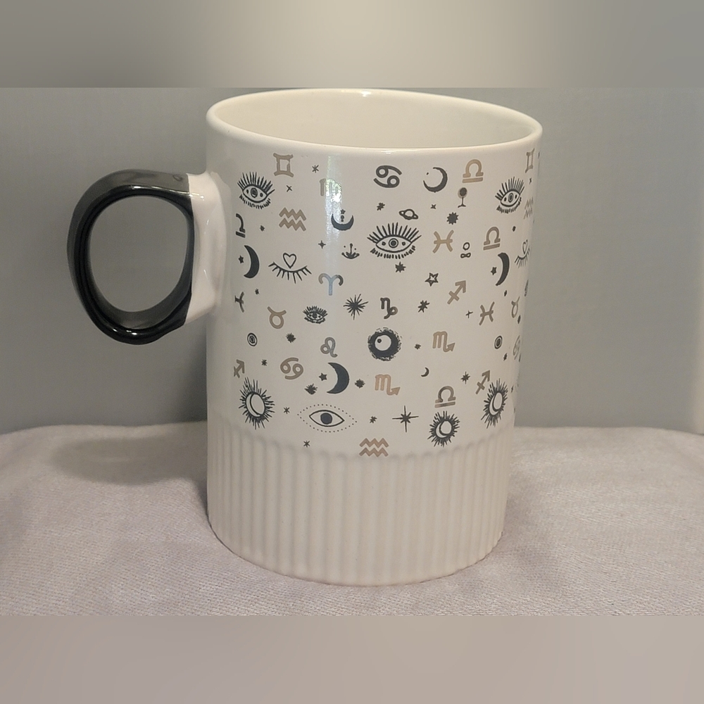 Zodiac Eye Coffee Mug Ceramic White/ Black/Gold 10 Strawberry Street Zodiac